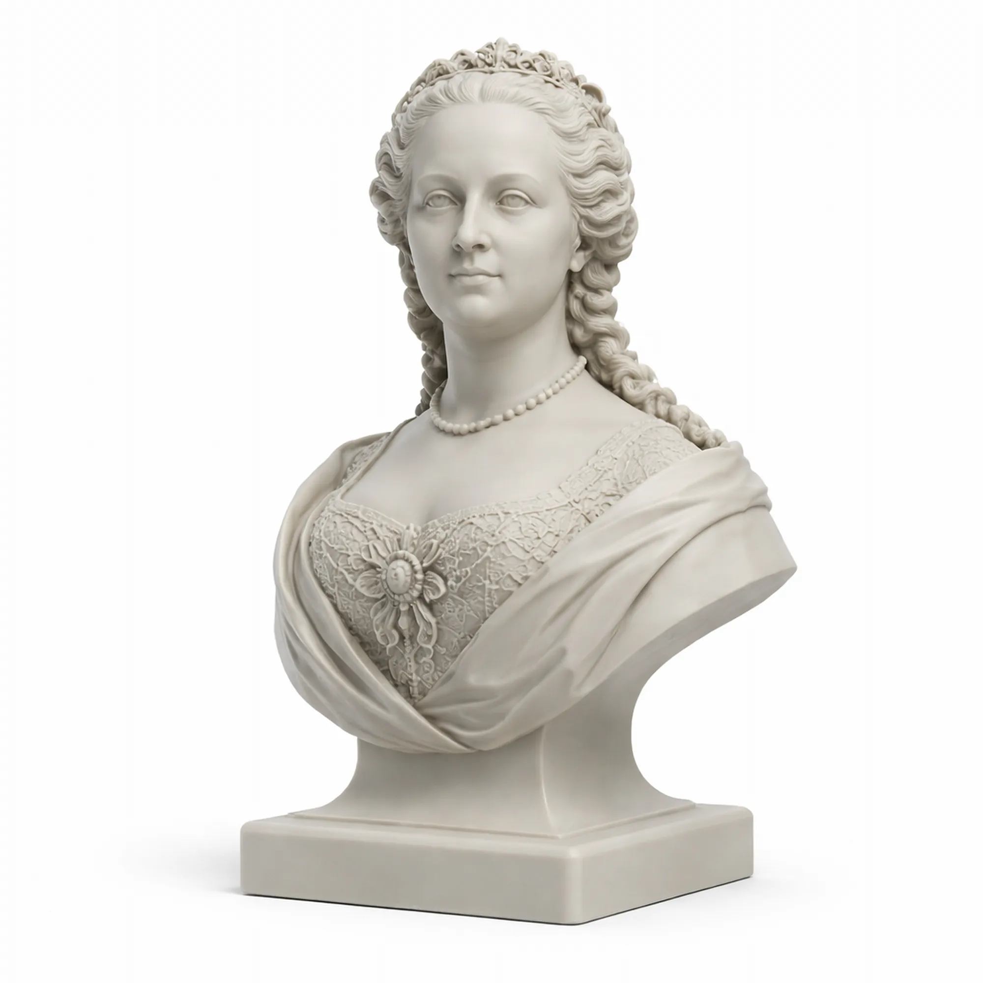 Maria Theresa Bust 3D Model .c4d .max .obj .3ds .fbx .stl .blend 