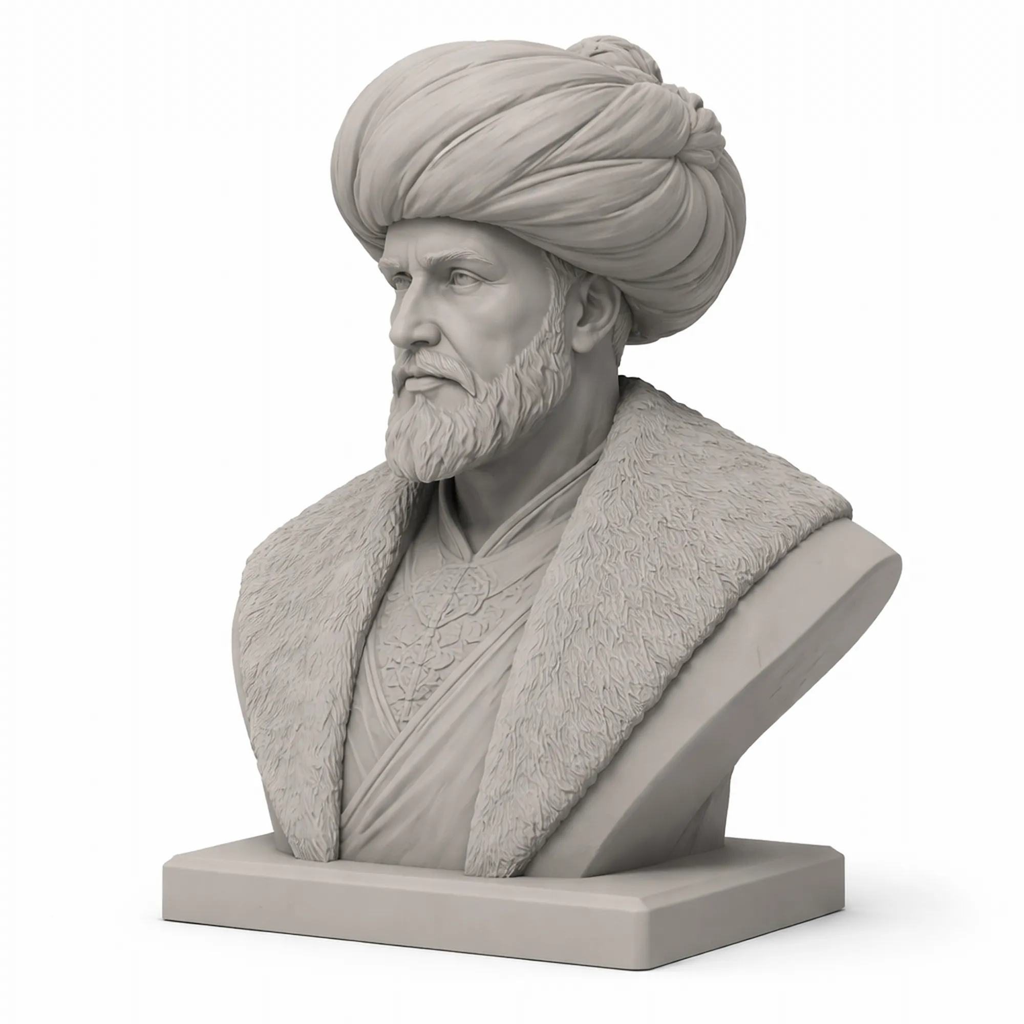 Mehmed the Conqueror Bust 3D Model .c4d .max .obj .3ds .fbx .stl .blend