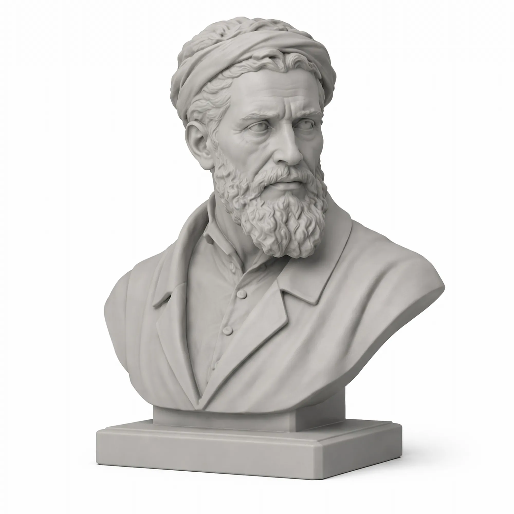 Michelangelo Bust 3D Model .c4d .max .obj .3ds .fbx .stl .blend 