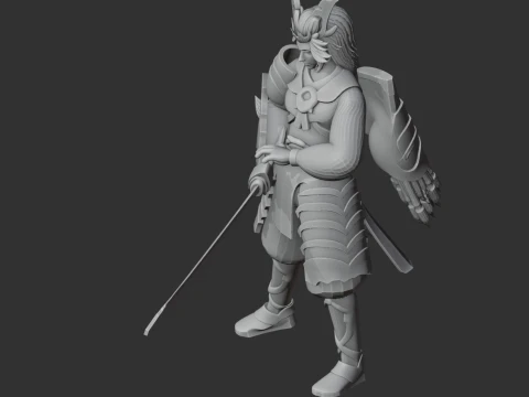 Minamoto no Yoshitsune Samurai Classic 3D Model