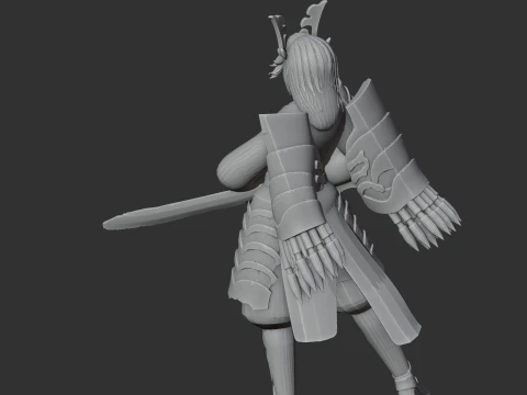 Minamoto no Yoshitsune Samurai Classic 3D Model