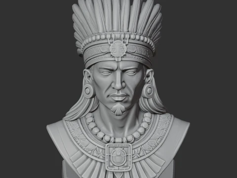 Montezuma II Bust 3D Model
