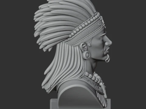 Montezuma II Bust 3D Model