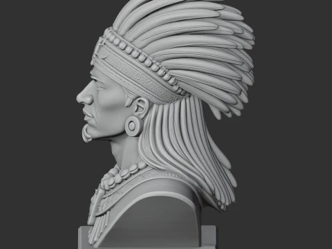 Montezuma II Bust 3D Model