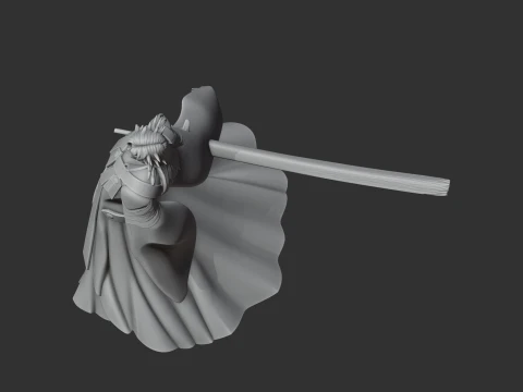 Mori Motonari Samurai Classic 3D Model