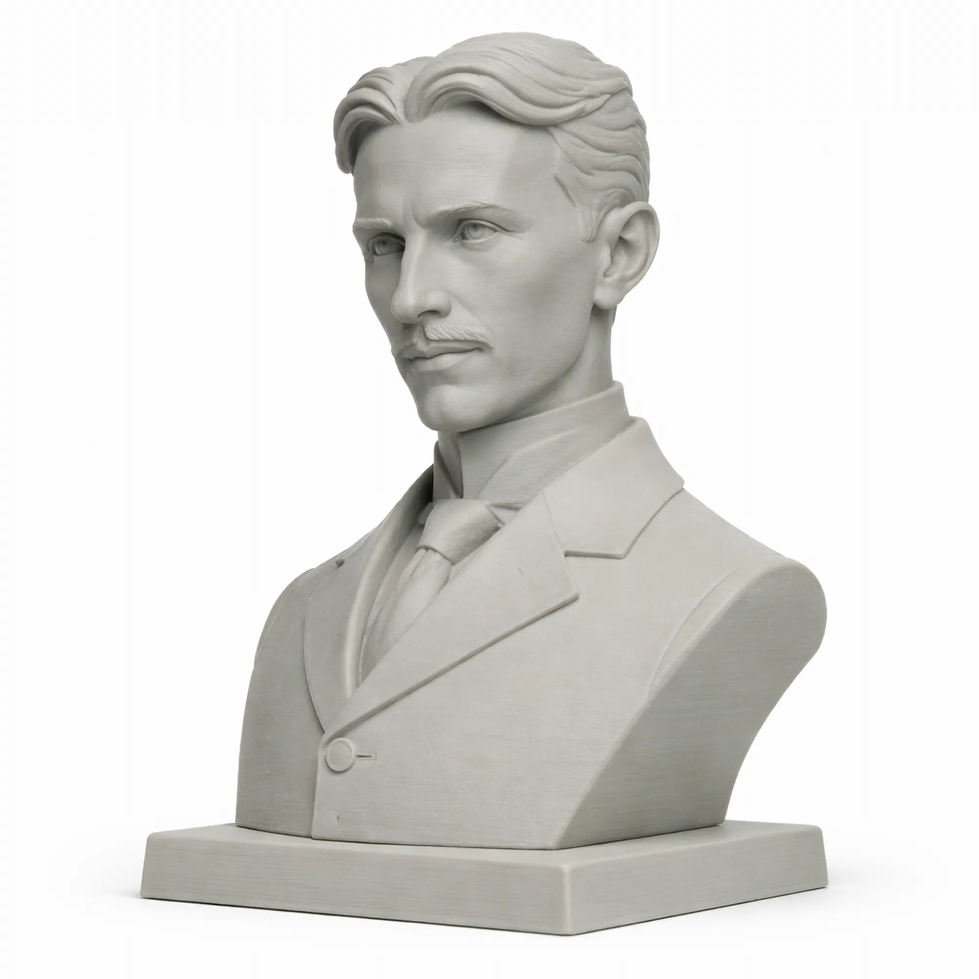 Nikola Tesla Bust 3D Model .c4d .max .obj .3ds .fbx .stl .blend