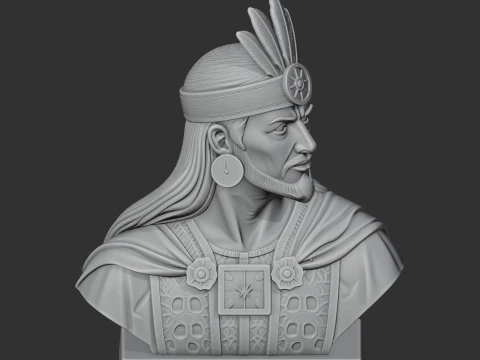 Pachacuti Bust 3D Model
