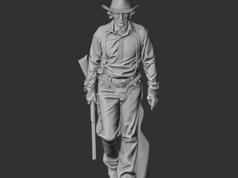 Tom Horn Cowboy Gunslinger 3D Model