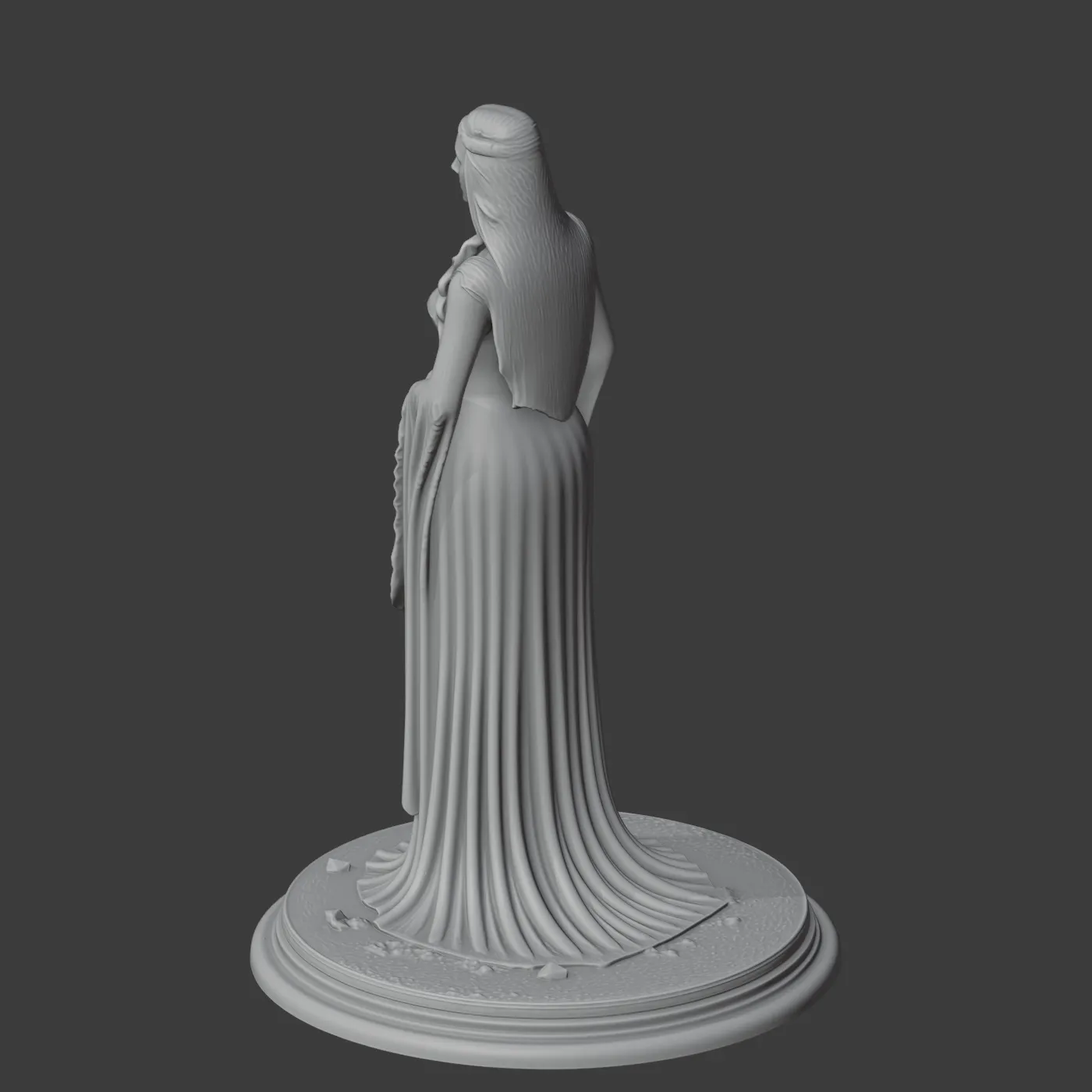 Arwen Lord of the Rings Figurine 3D Model .c4d .max .obj .3ds .fbx .stl .blend 