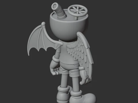 Angel and Demon - Cuphead 3D Model