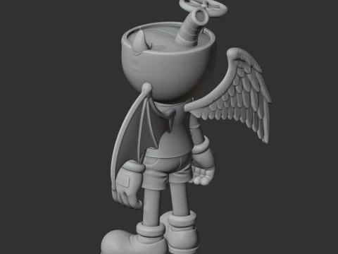 Angel and Demon - Cuphead 3D Model