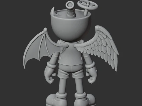 Angel and Demon - Cuphead 3D Model