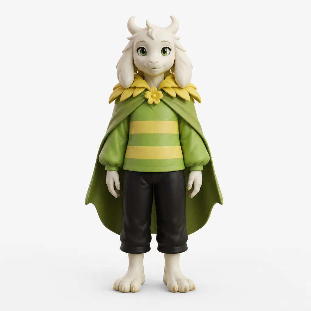 Asriel Flower Form - Undertale 3D Model .c4d .max .obj .3ds .fbx .stl .blend 