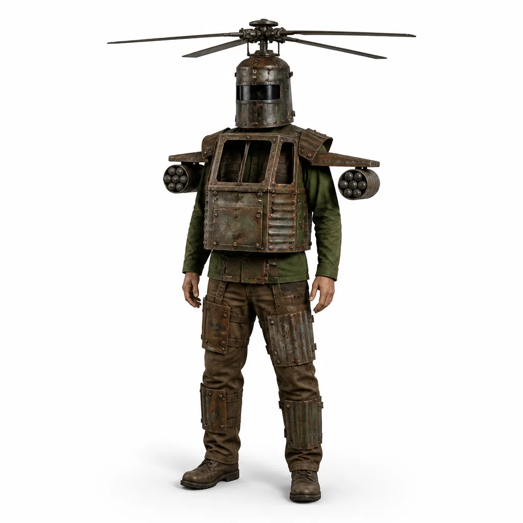 Attack Helicopter - Rust 3D Model .c4d .max .obj .3ds .fbx .stl .blend