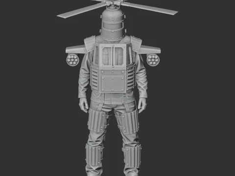 Attack Helicopter - Rust 3D Model