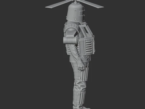 Attack Helicopter - Rust 3D Model