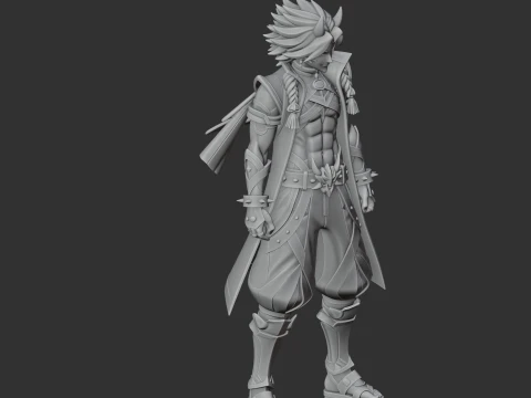 Arataki Itto - Genshin Impact Figurine 3D Model