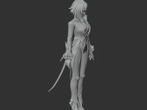 Arlecchino - Genshin Impact Figurine 3D Model