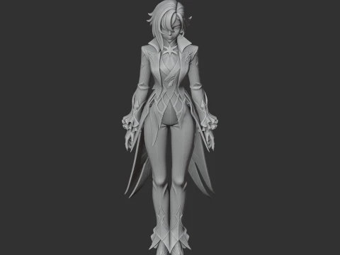 Arlecchino - Genshin Impact Figurine 3D Model