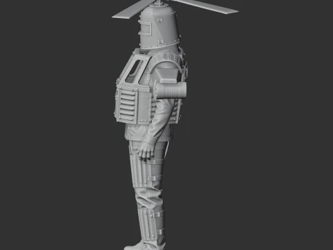 Attack Helicopter - Rust Figurine Modello 3D