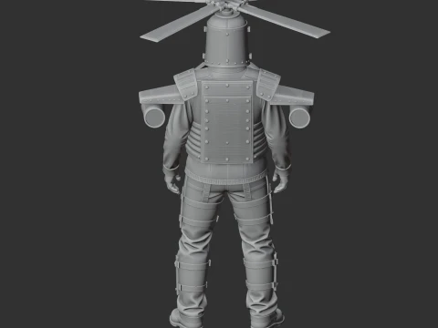 Attack Helicopter - Rust Figurine Modello 3D