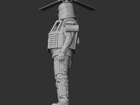 Attack Helicopter - Rust Figurine Modello 3D