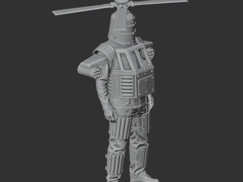 Attack Helicopter - Rust Figurine Modello 3D