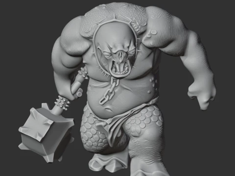 Cave Troll Lord of the Rings Figurine 3D Model