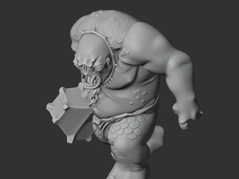 Cave Troll Lord of the Rings Figurine 3D Model