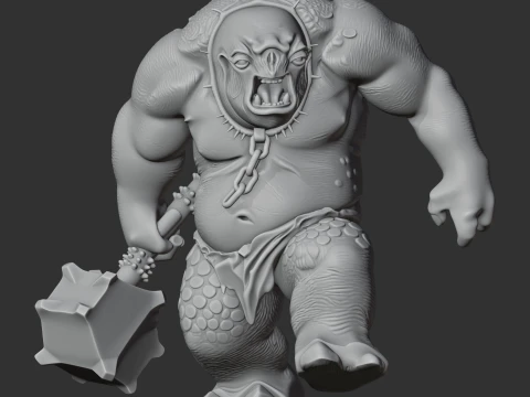 Cave Troll Lord of the Rings Figurine 3D Model