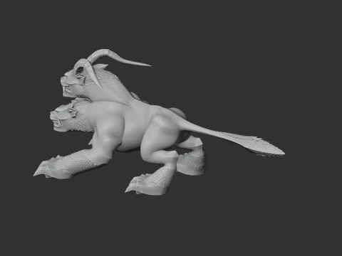 Cerberus God of War Figurine 3D Model