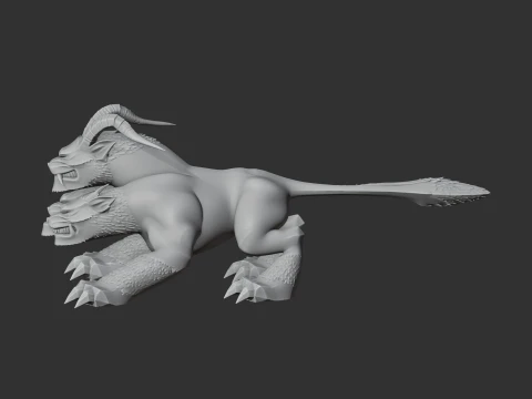 Cerberus God of War Figurine 3D Model