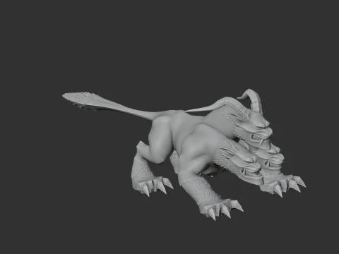 Cerberus God of War Figurine 3D Model