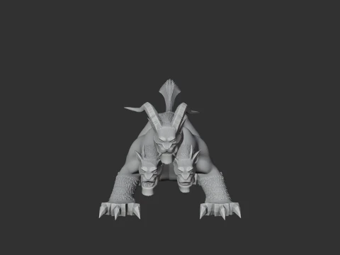 Cerberus God of War Figurine 3D Model