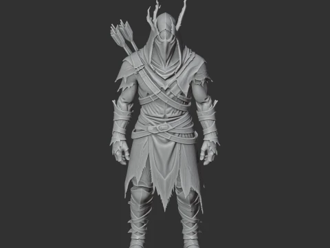Charred Archer - Valheim Figurine 3D Model