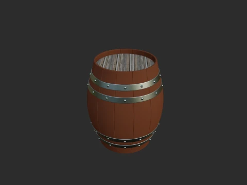 3D 나무 통 3D 모델