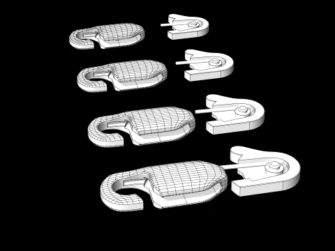 잠금 걸쇠 카라비너 3D 프린트 모델