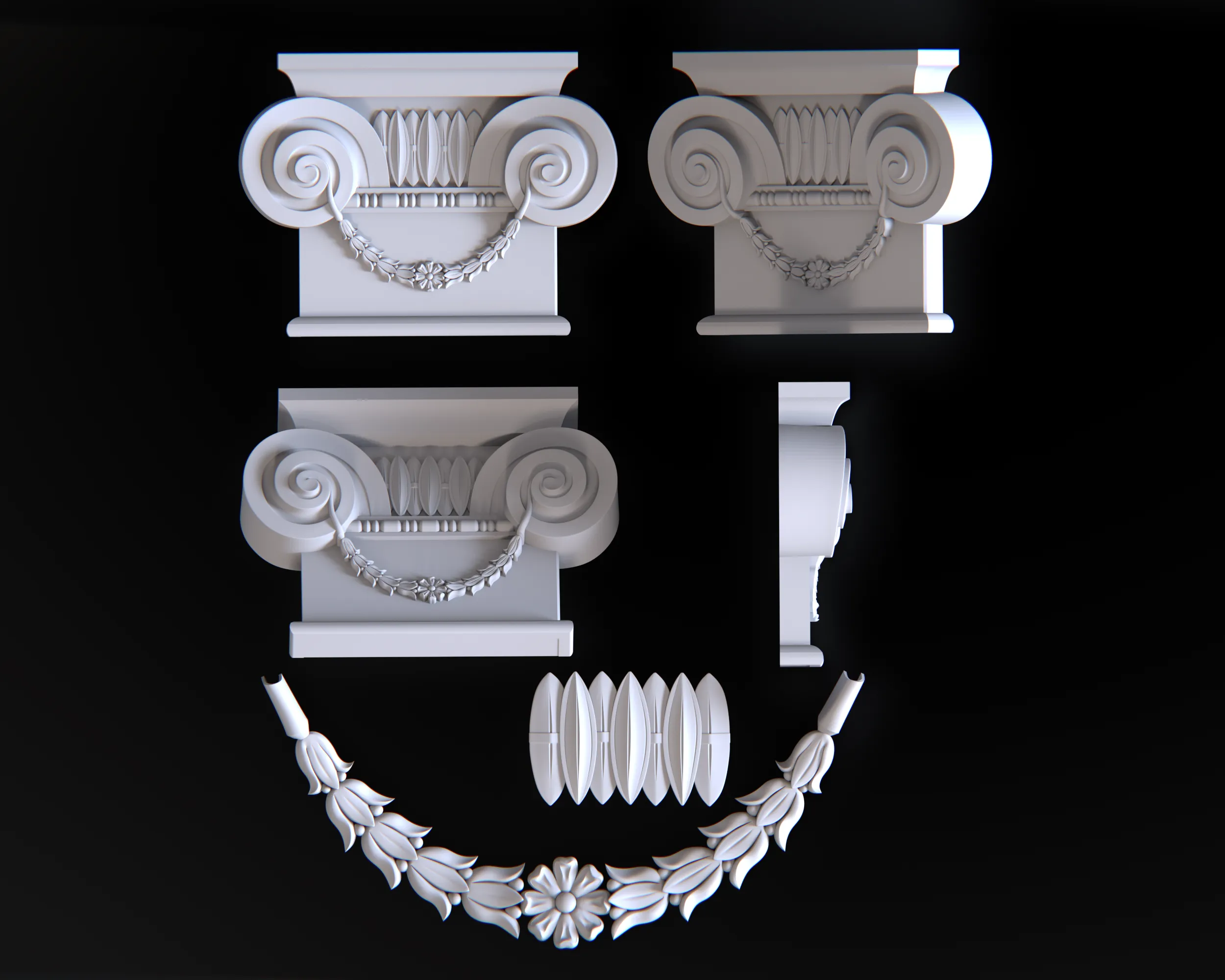 Capital of a column 3D Model .c4d .max .obj .3ds .fbx .stl .blend 