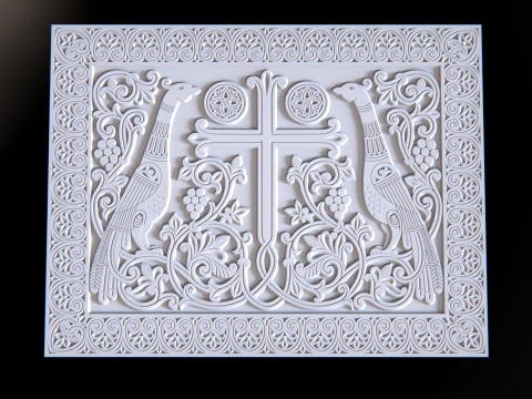 Panel with Birds Vectors and Toolpaths ArtCAM 2018 for CNC engraving Files in ArtCAM 2018 form 3D Model