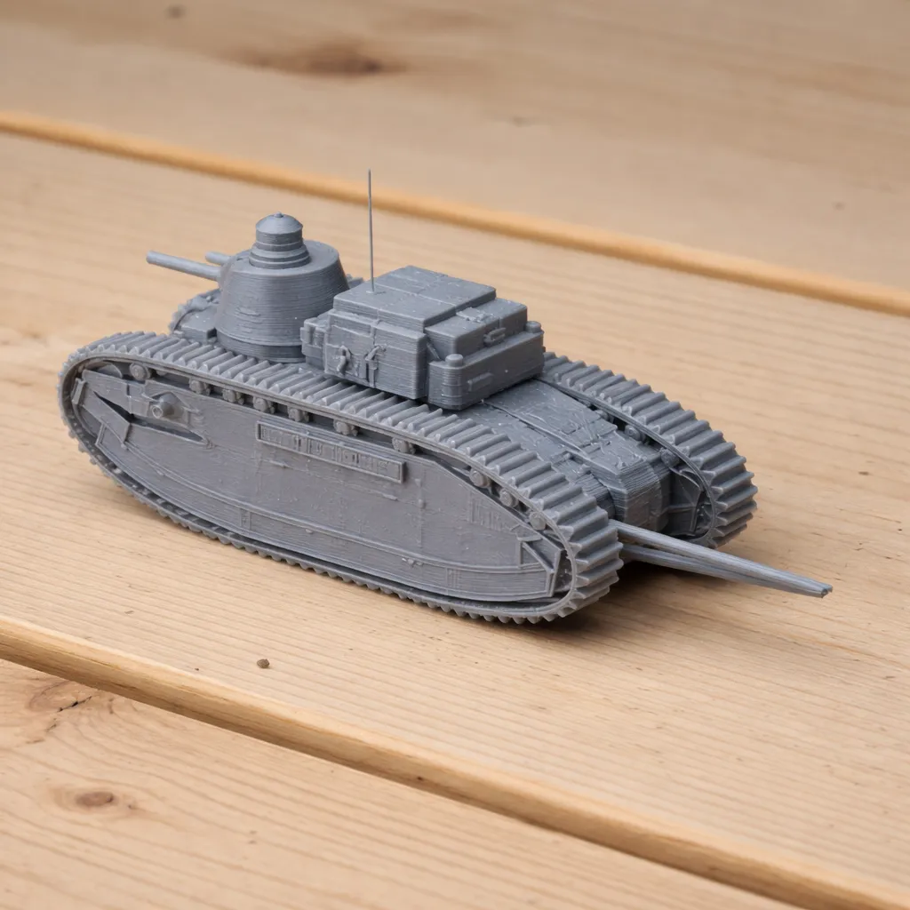 Char 2C French tank 3D Model .c4d .max .obj .3ds .fbx .stl .blend 