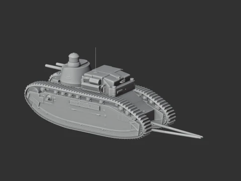Char 2C French tank 3D Model