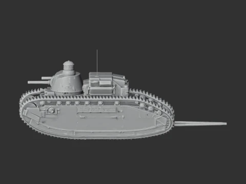Char 2C French tank 3D Model