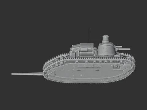 Char 2C French tank 3D Model