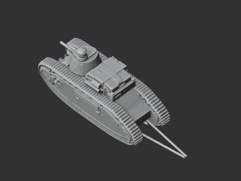 Char 2C French tank 3D Model