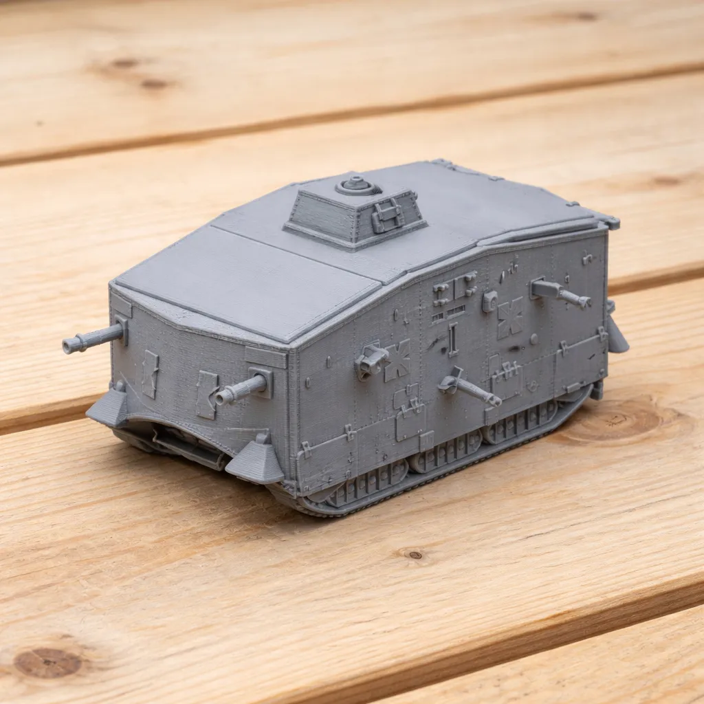A7V WWI tank 3D Model .c4d .max .obj .3ds .fbx .stl .blend 