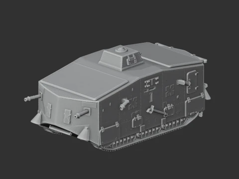 A7V WWI tank 3D Model