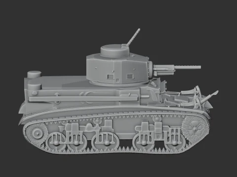 M2 Medium tank 3D Model