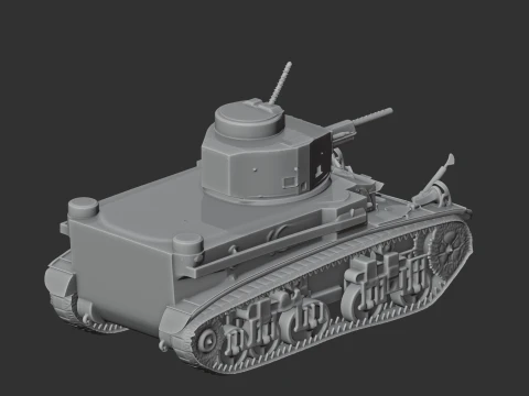 M2 Medium tank 3D Model