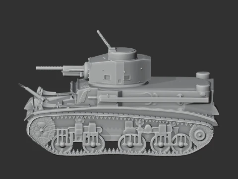 M2 Medium tank 3D Model