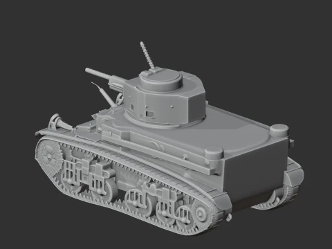 M2 Medium tank 3D Model